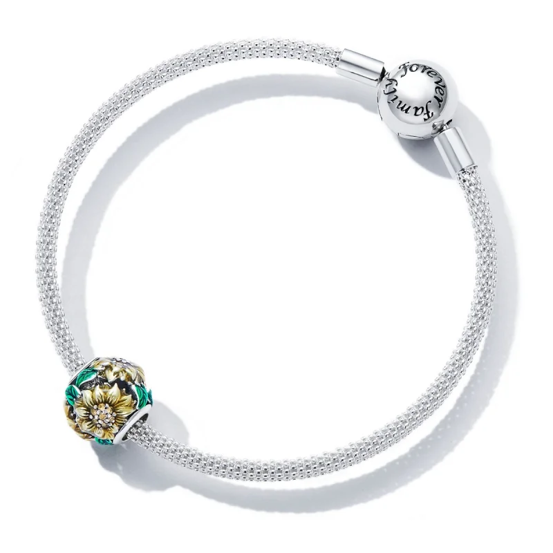 (imagem para) Pandora Style Sunflower Charm - SCC2209 - Visualizar 5