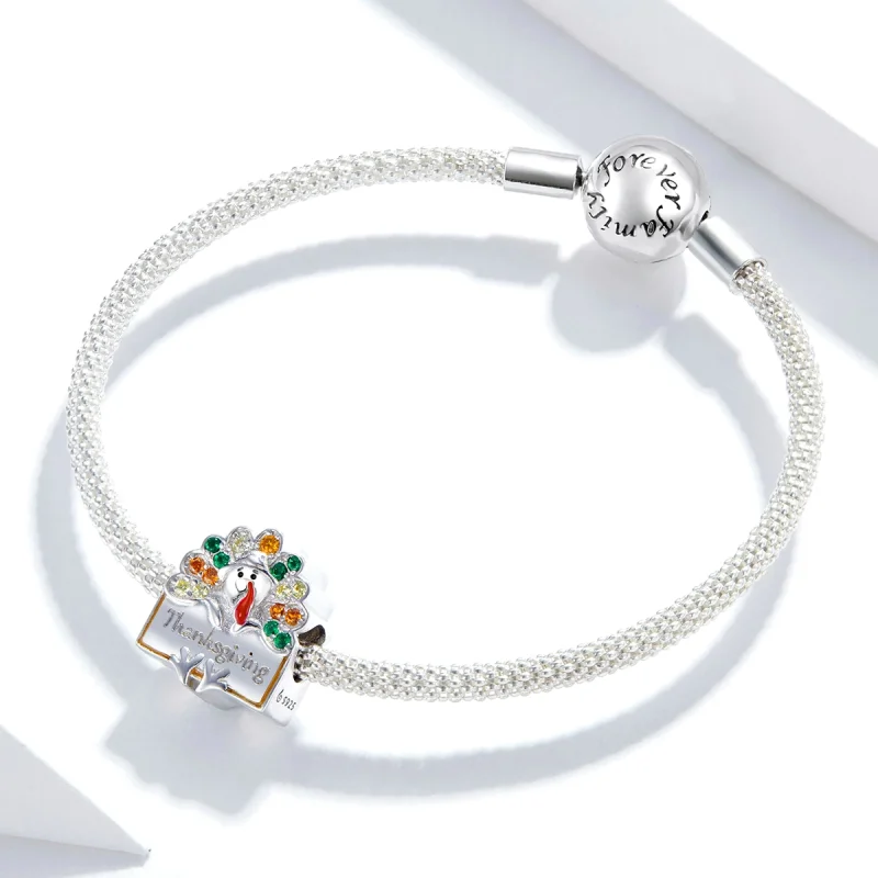 (imagem para) Pandora Style Thanksgiving Turkey Charm - BSC339 - Visualizar 3