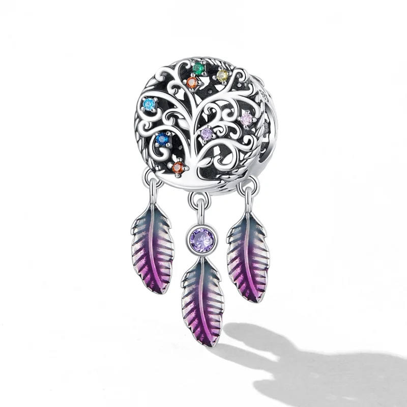 (imagem para) Pandora Style Tree of Life Dream Catcher Charm - SCC2268 - Visualizar 2