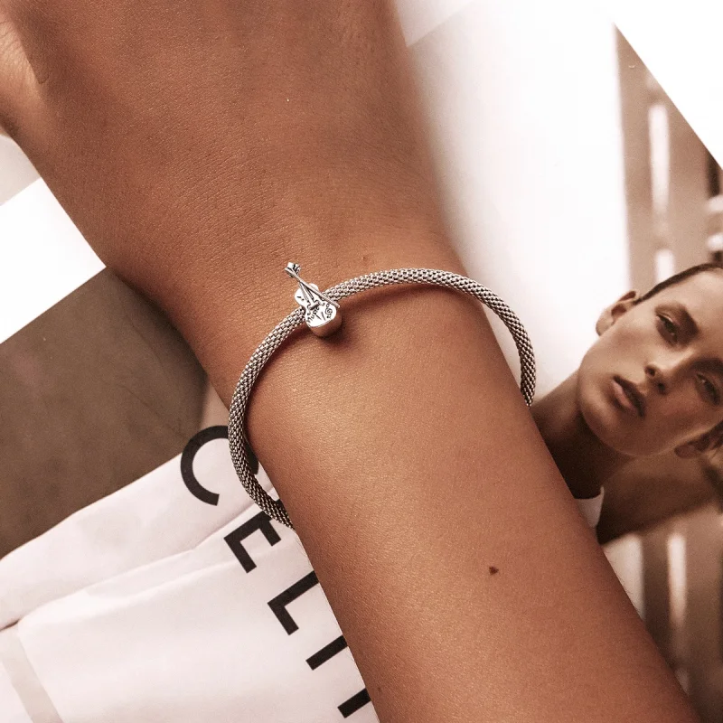 (imagem para) Pandora Style Vintage Violin Charm - SCC2077 - Visualizar 5