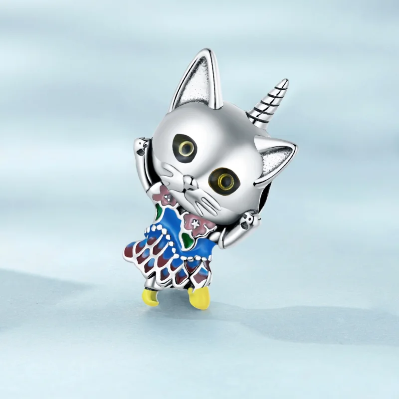 (imagem para) Pandora Style Weird Cat Charm - SCC2378 - Visualizar 2