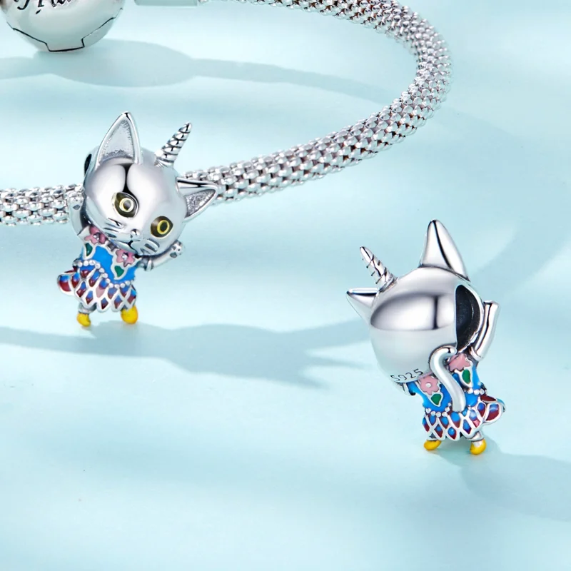 (imagem para) Pandora Style Weird Cat Charm - SCC2378 - Visualizar 4