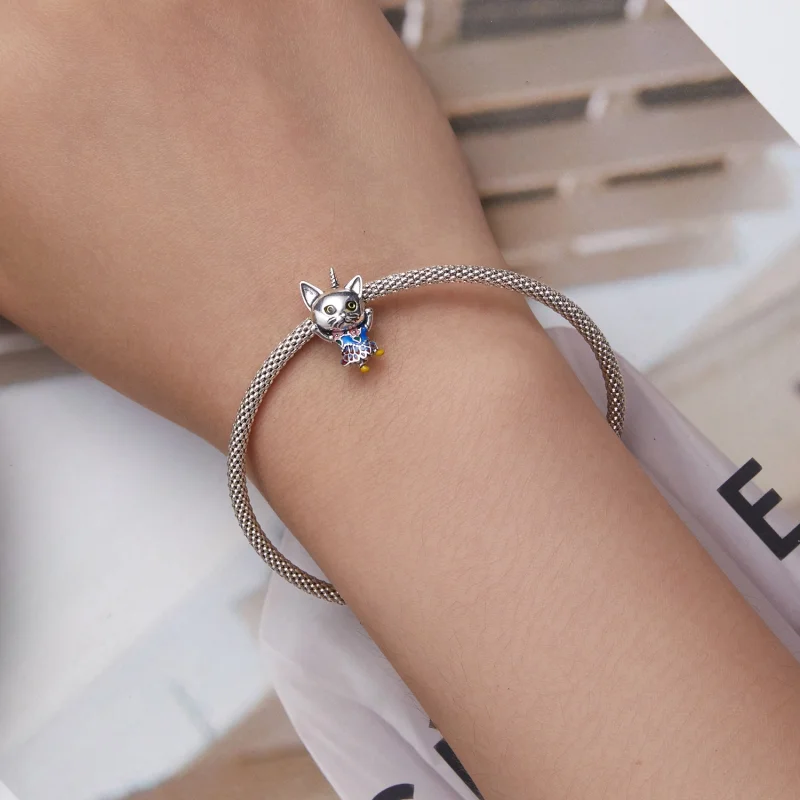 (imagem para) Pandora Style Weird Cat Charm - SCC2378 - Visualizar 5