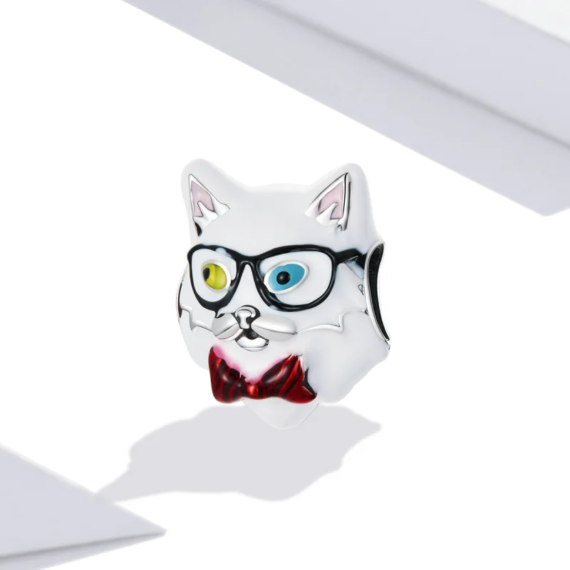(imagem para) Pandora Style White Cat Charm - SCC2093 - Visualizar 2