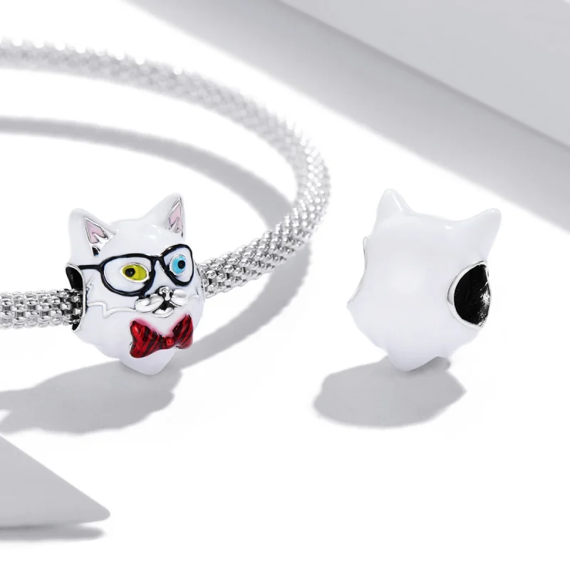 (imagem para) Pandora Style White Cat Charm - SCC2093 - Visualizar 4