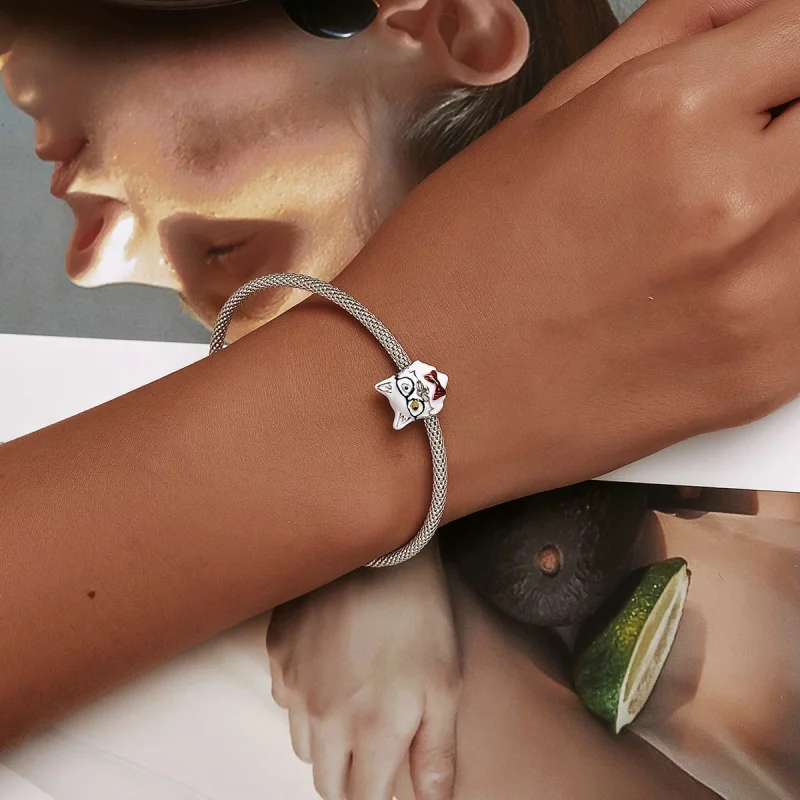 (imagem para) Pandora Style White Cat Charm - SCC2093 - Visualizar 6