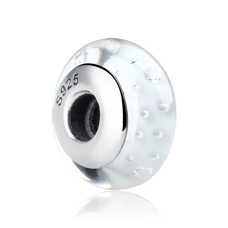 (imagem para) Pandora Style White Murano Glass Charm - SCZ002 - Visualizar 2