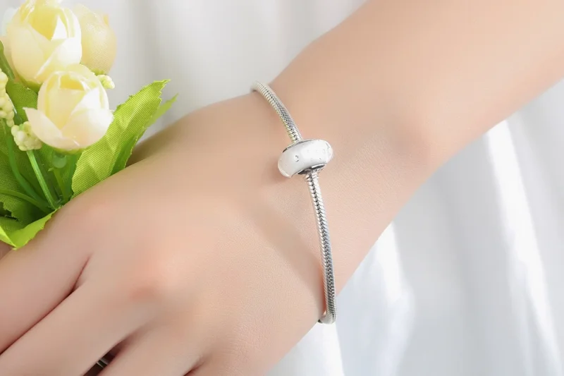 (imagem para) Pandora Style White Murano Glass Charm - SCZ002 - Visualizar 9