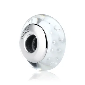 (imagem para) Pandora Style White Murano Glass Charm - SCZ002