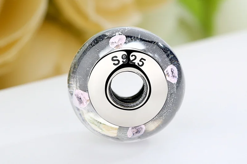 (imagem para) Pandora Style White Murano Glass Pink Stones Charm - SCZ004 - Visualizar 9