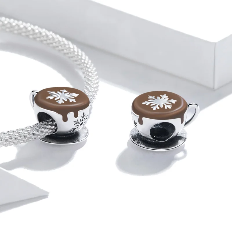 (imagem para) Pandora Style Winter Coffee Charm - BSC361 - Visualizar 4
