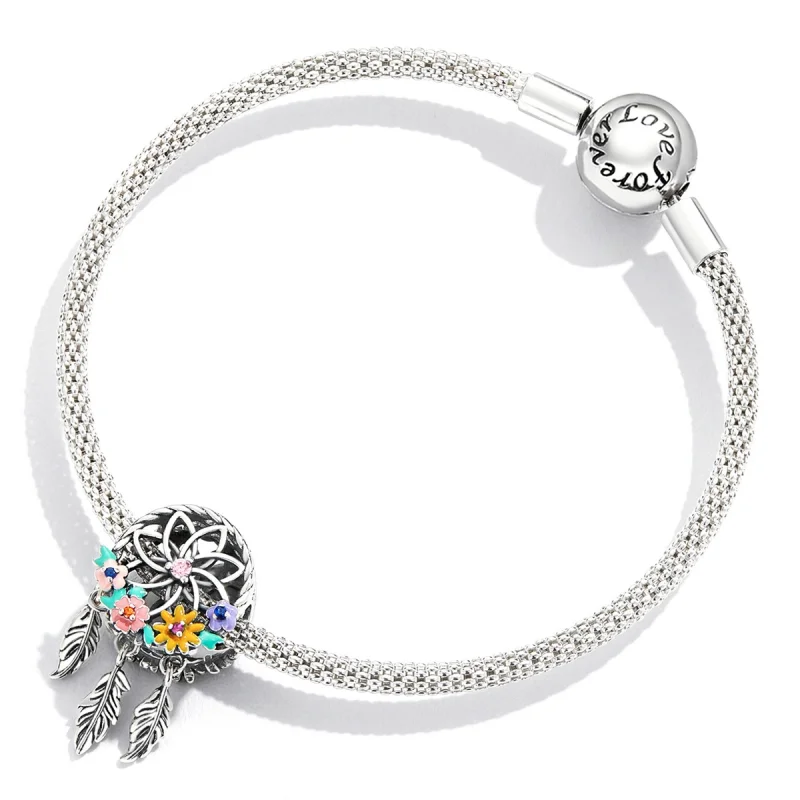 (imagem para) Pandora Style Wreath Dream Catcher Charm - BSC589 - Visualizar 4