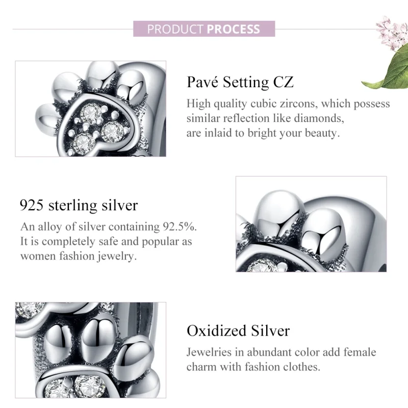 (imagem para) Separador Adorável pata de gato estilo Pandora - SCC1312 - Visualizar 2