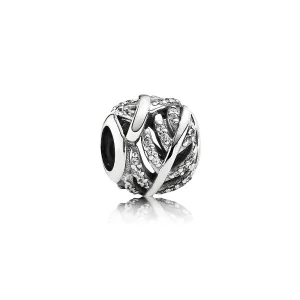 (imagem para) Charm PANDORA de Prata MicroPave Vazado Plumas - 791186CZ