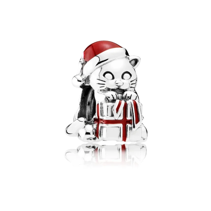 (imagem para) Charm berloques PANDORA Gatinho de Natal - 792007EN39