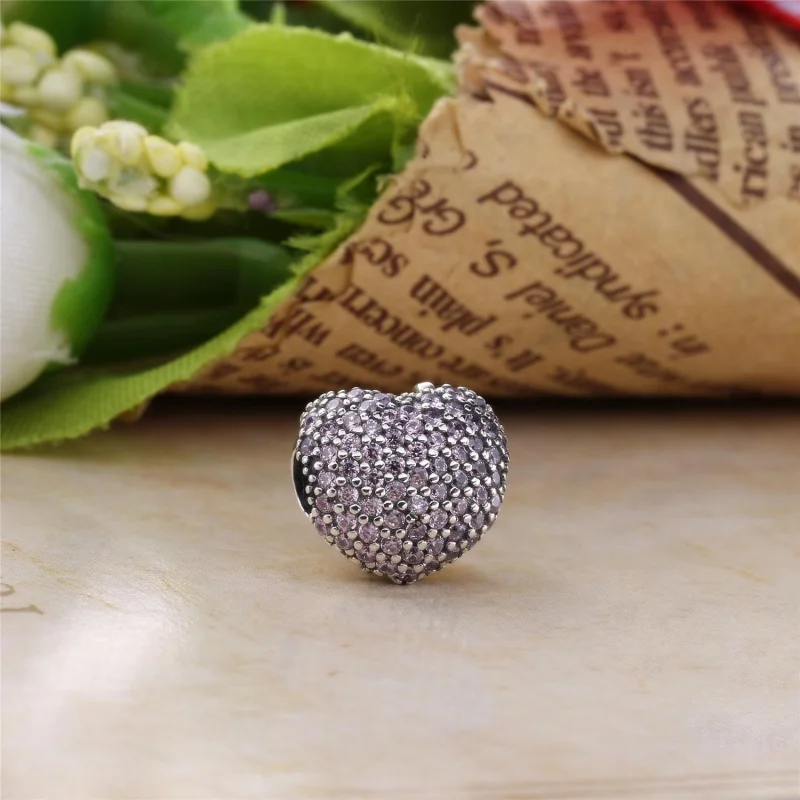 (imagem para) Clipe PANDORA Coração Pavê Rosa - 791427PCZ - Visualizar 3