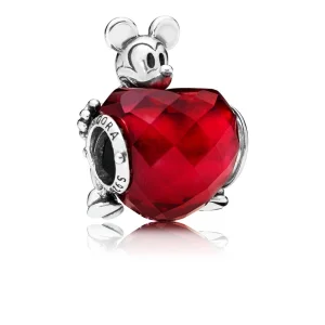 (imagem para) Charm PANDORA Mickey com Petit Facetado Coração - 797168NFR
