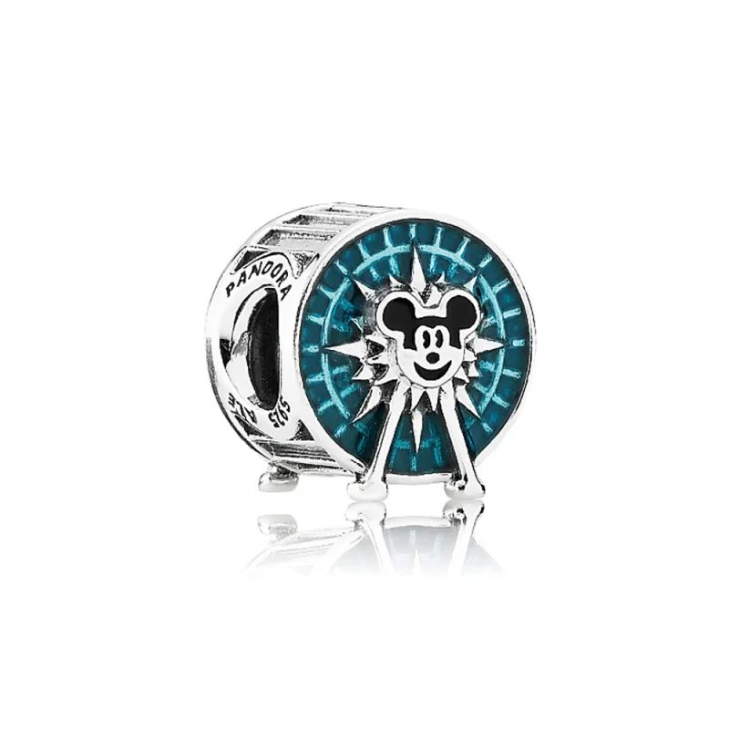 (imagem para) Charm Pandora de prata Roda Divertida de Mickey