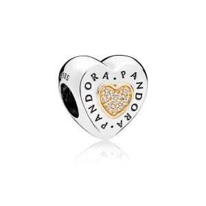 Charm berloques Coração PANDORA Signature - 796233CZ (imagem para) Charm berloques Coração PANDORA Signature - 796233CZ