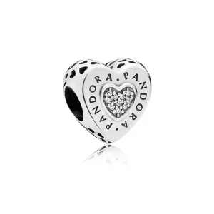Charm berloques Coração PANDORA Signature - 797375CZ (imagem para) Charm berloques Coração PANDORA Signature - 797375CZ