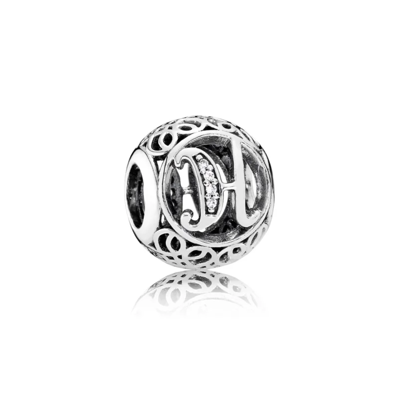 (imagem para) Charm berloques PANDORA Alfabeto Vintage Letra H 