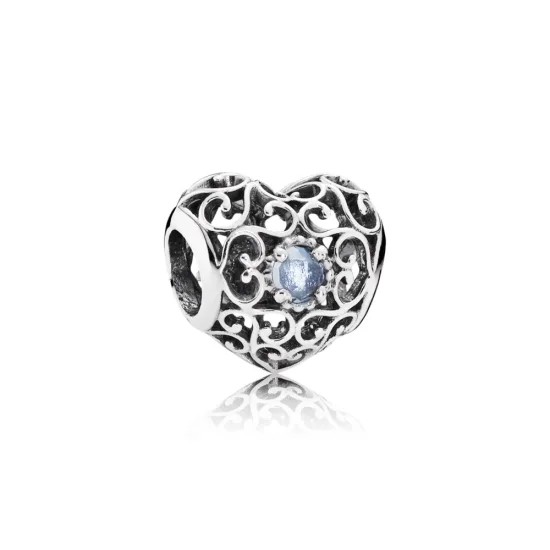 (imagem para) Charm berloques PANDORA Coração de Março - 791784NAB