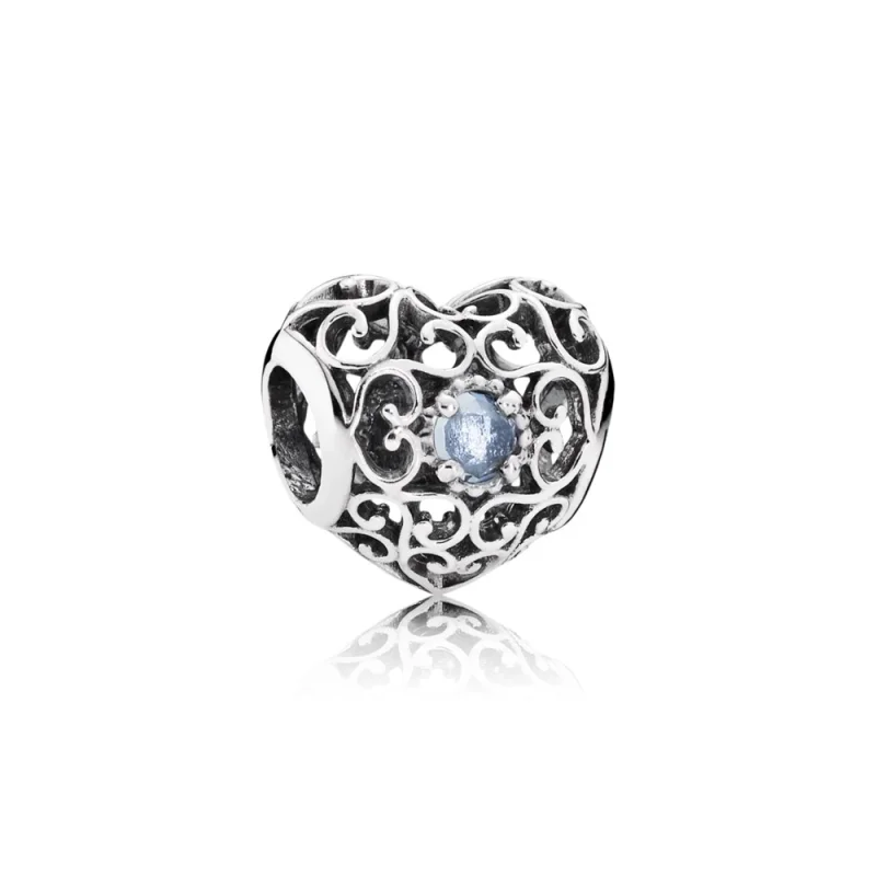 (imagem para) Charm berloques PANDORA Coração de Março - 791784NAB