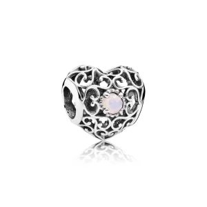 (imagem para) Charm berloques PANDORA Coração de Outubro - 791784NOP