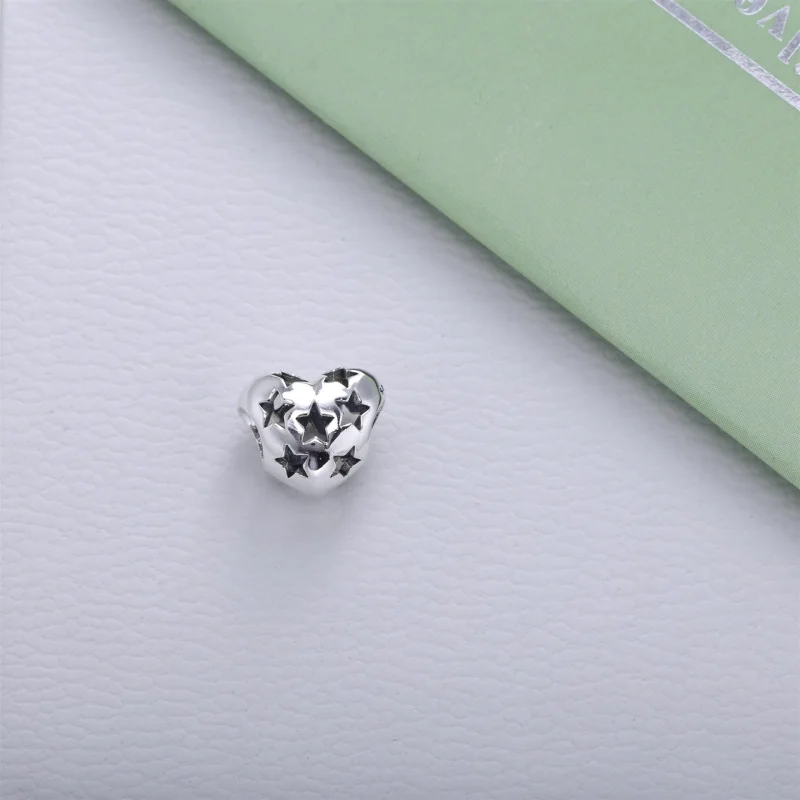 (imagem para) Charm berloques PANDORA Coração Estrelado - 791393 - Visualizar 2