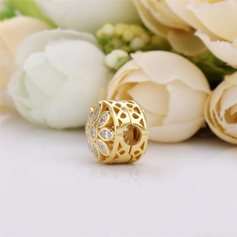 (imagem para) Charm berloques Pandora de Ouro Flor opulenta - Visualizar 3