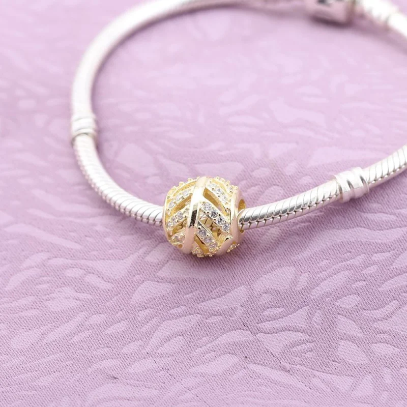 (imagem para) Charm berloques PANDORA de Ouro Vazado Plumas - Visualizar 2