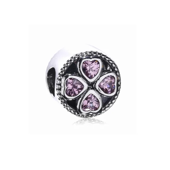 (imagem para) Charm berloques Pandora de prata Trevo de Corações