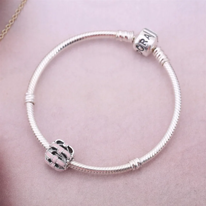 (imagem para) Charm berloques PANDORA Doce Laço Rosa - 791778EN40 - Visualizar 2