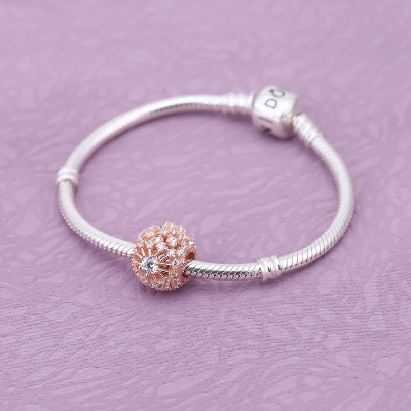 (imagem para) Charm berloques PANDORA Rosê Sol Radiante - 781370CZ - Visualizar 2