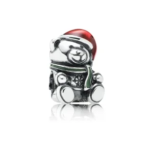 (imagem para) Charm berloques PANDORA Ursinho de Natal - 791391ENMX