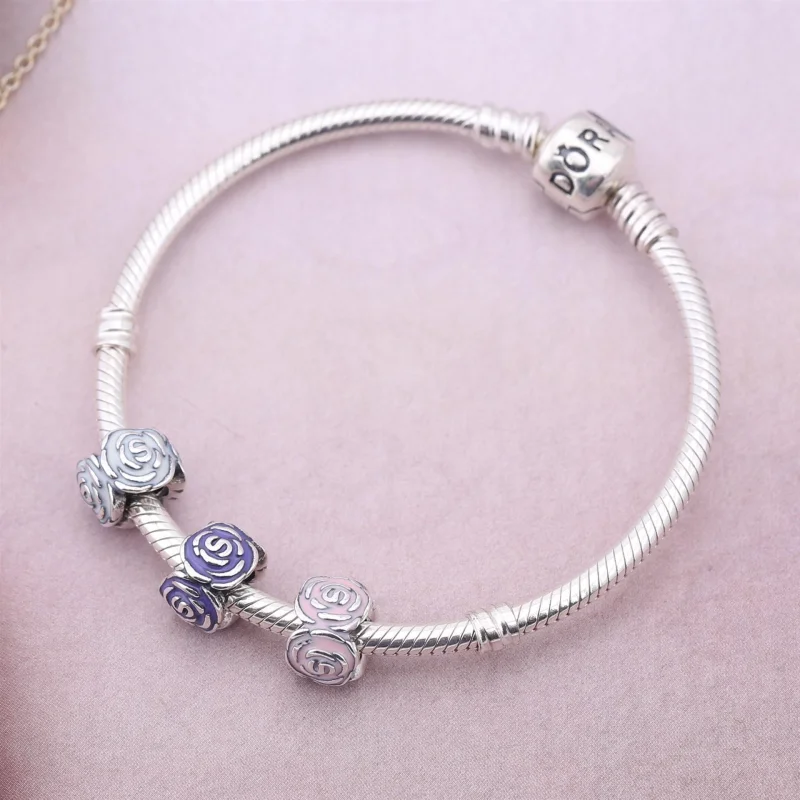 (imagem para) Charm Clipe PANDORA de Prata Esmaltado Jardim de Rosas - 791291EN40 - Visualizar 2