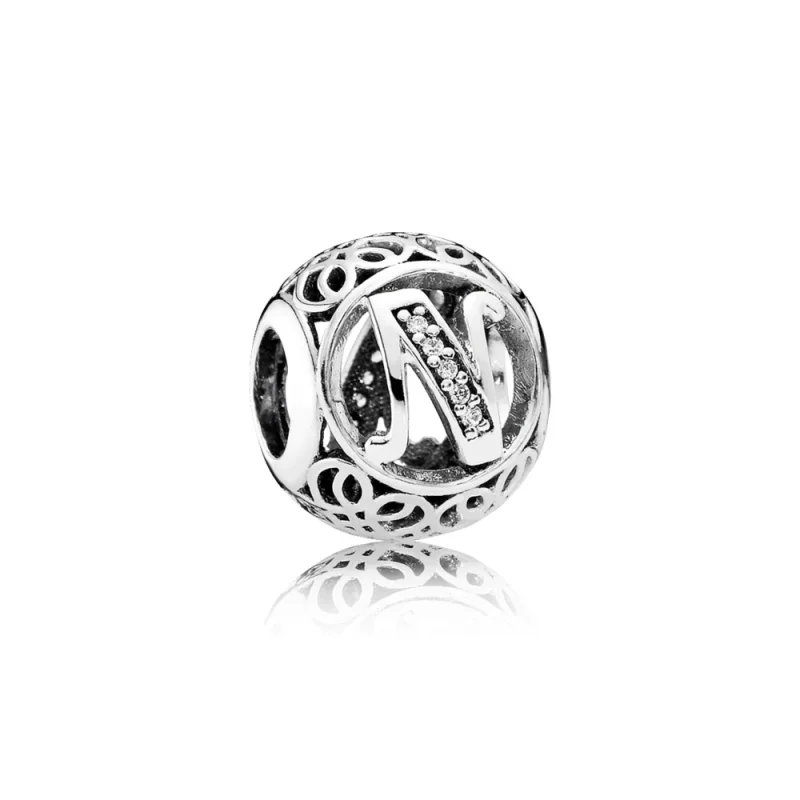 (imagem para) Charm PANDORA Alfabeto Vintage Letra N - 791858CZ