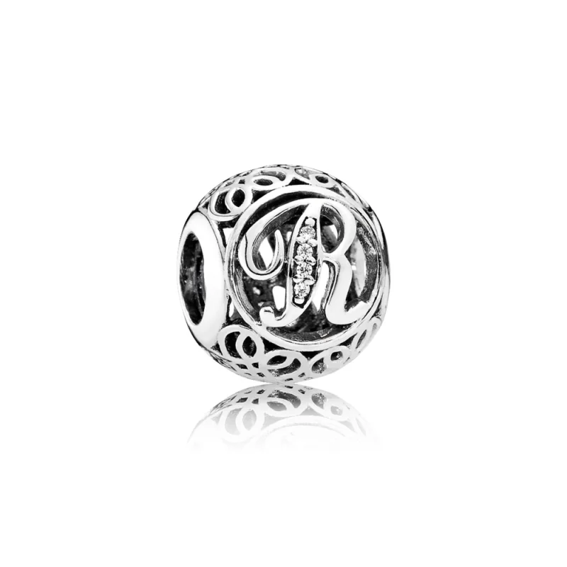 (imagem para) Charm PANDORA Alfabeto Vintage Letra R - 791862CZ