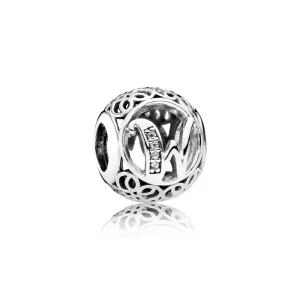 (imagem para) Charm PANDORA Alfabeto Vintage Letra W - 791867CZ
