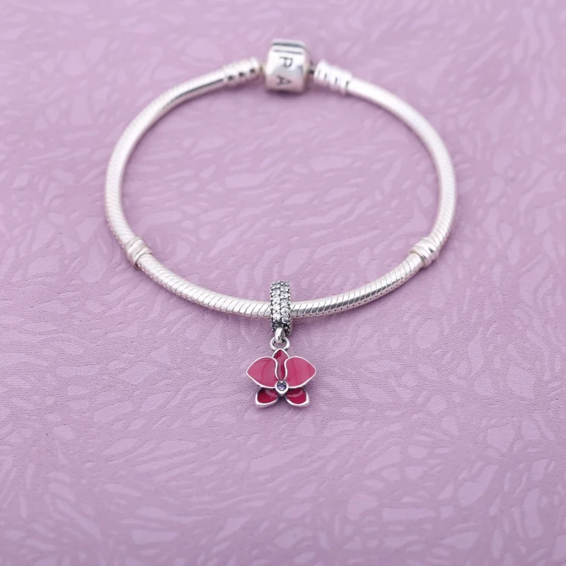 (imagem para) Charm PANDORA Brilhante Flor Orquidea - 791554EN69 - Visualizar 3