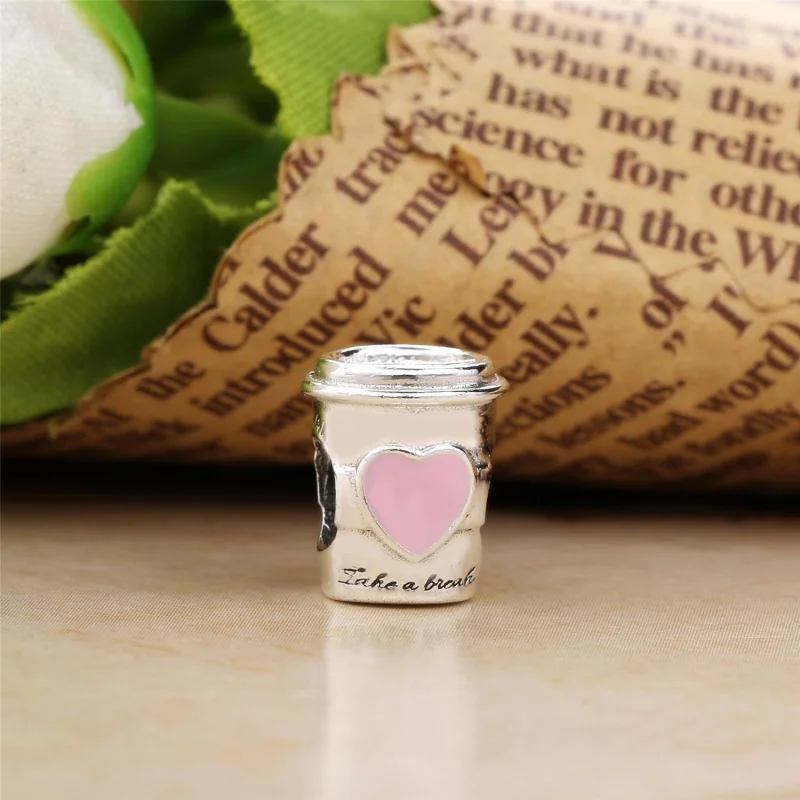 (imagem para) Charm PANDORA Copo de Café - "Dê uma pausa" - 797185EN160 - Visualizar 2