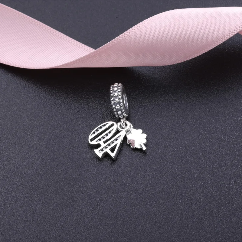 (imagem para) Charm PANDORA de Prata Aniversário Casamento de 40 Anos - 791288CZ - Visualizar 3