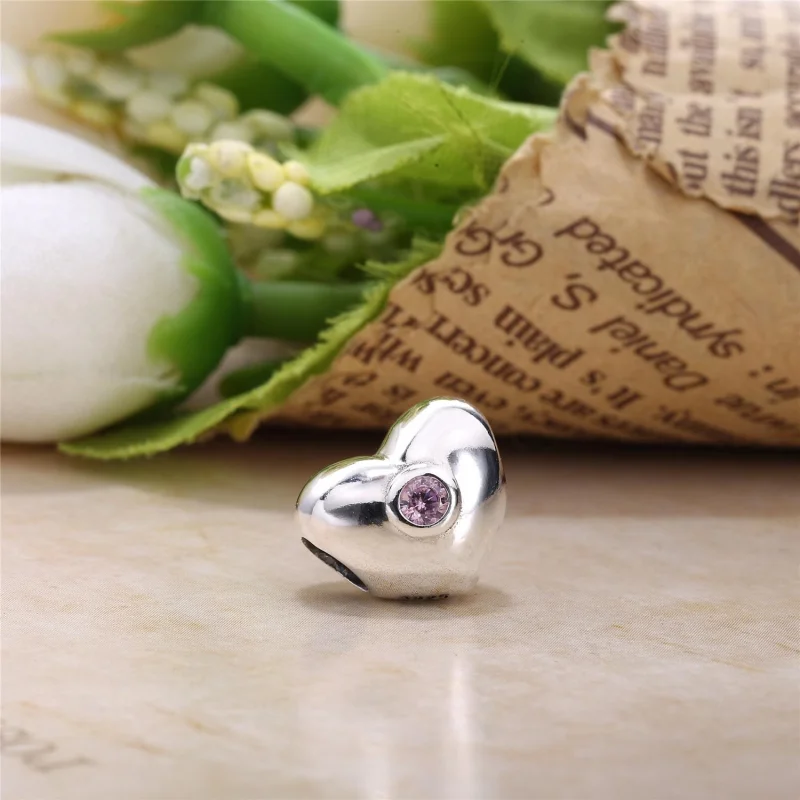 (imagem para) Charm PANDORA de Prata Coração com Zircônia Cúbica Rosa - 790134PCZ - Visualizar 3