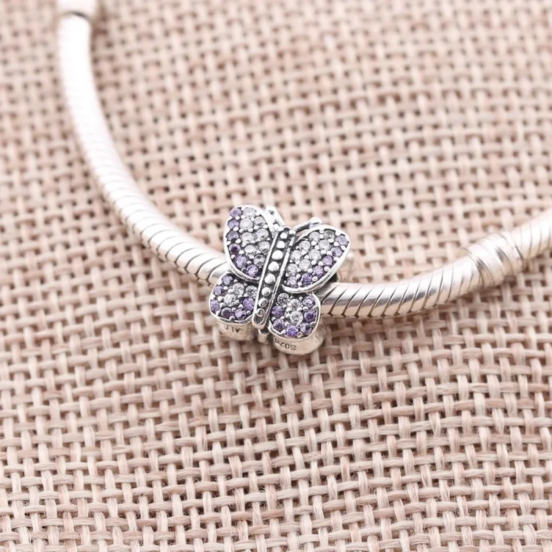 (imagem para) Charm PANDORA de Prata Delicada Borboleta Brilhante - 791257ACZ - Visualizar 3