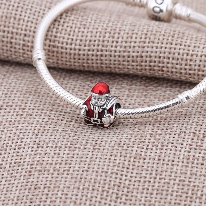 (imagem para) Charm PANDORA de Prata e Esmalte Papai Noel - 791231ENMX - Visualizar 2