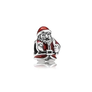 (imagem para) Charm PANDORA de Prata e Esmalte Papai Noel - 791231ENMX