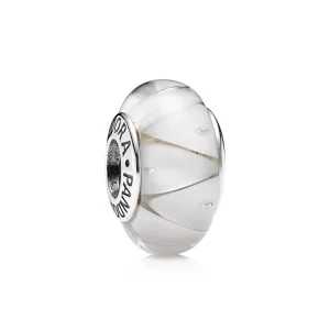 (imagem para) Charm PANDORA de Prata e Muranco Branco Triângulos - 790921