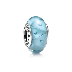 Charm PANDORA de Prata e Murano Turquesa Triângulos - 790924 (imagem para) Charm PANDORA de Prata e Murano Turquesa Triângulos - 790924