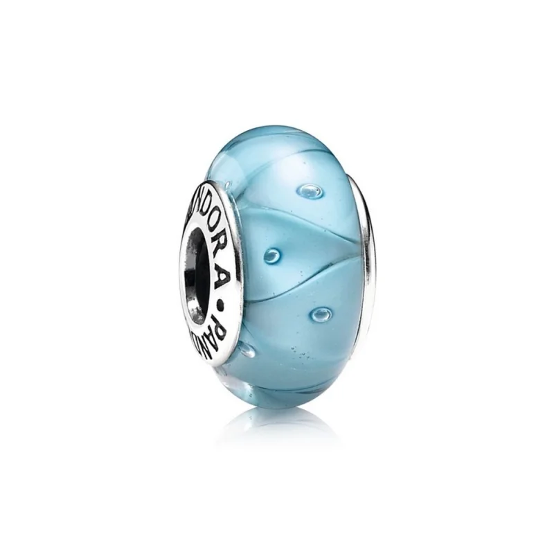 (imagem para) Charm PANDORA de Prata e Murano Turquesa Triângulos - 790924