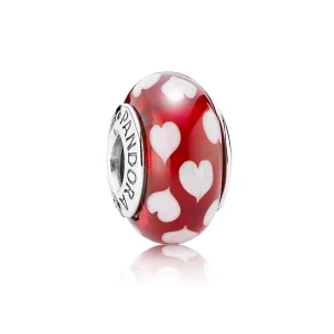 Charm PANDORA de Prata e Murano Vermelho Apaixonado - 790948 (imagem para) Charm PANDORA de Prata e Murano Vermelho Apaixonado - 790948